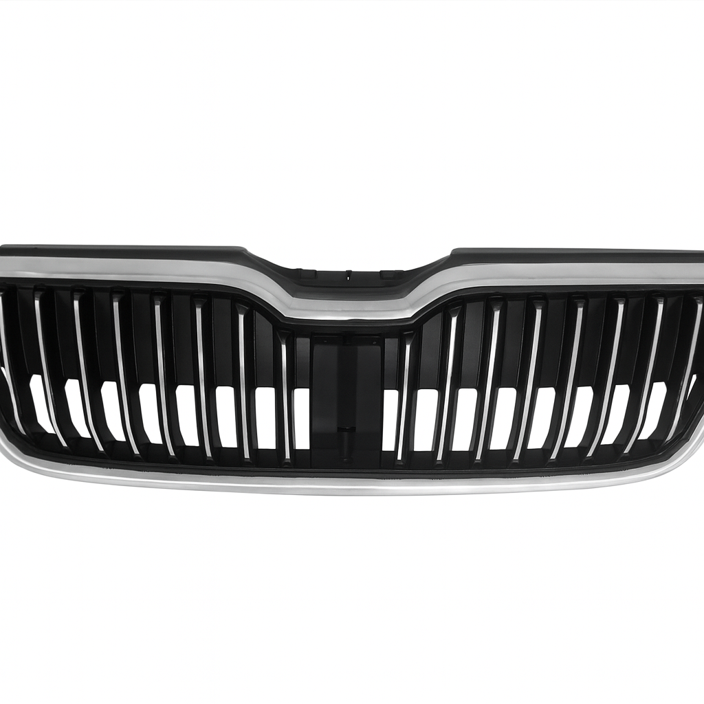 5J0853651D 041/5J0853607A 2ZZ ÖN PANJUR KROM ÇİZGİLİ KROM ÇERCEVE ÜST PLASTİK BİRLİKTE PARLAK SİYAH  FABİA 2011-2015