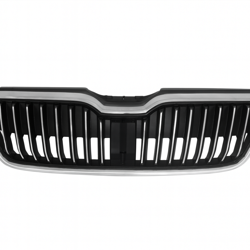 5J0853651D 041/5J0853607A 2ZZ ÖN PANJUR KROM ÇİZGİLİ KROM ÇERCEVE ÜST PLASTİK BİRLİKTE PARLAK SİYAH  FABİA 2011-2015