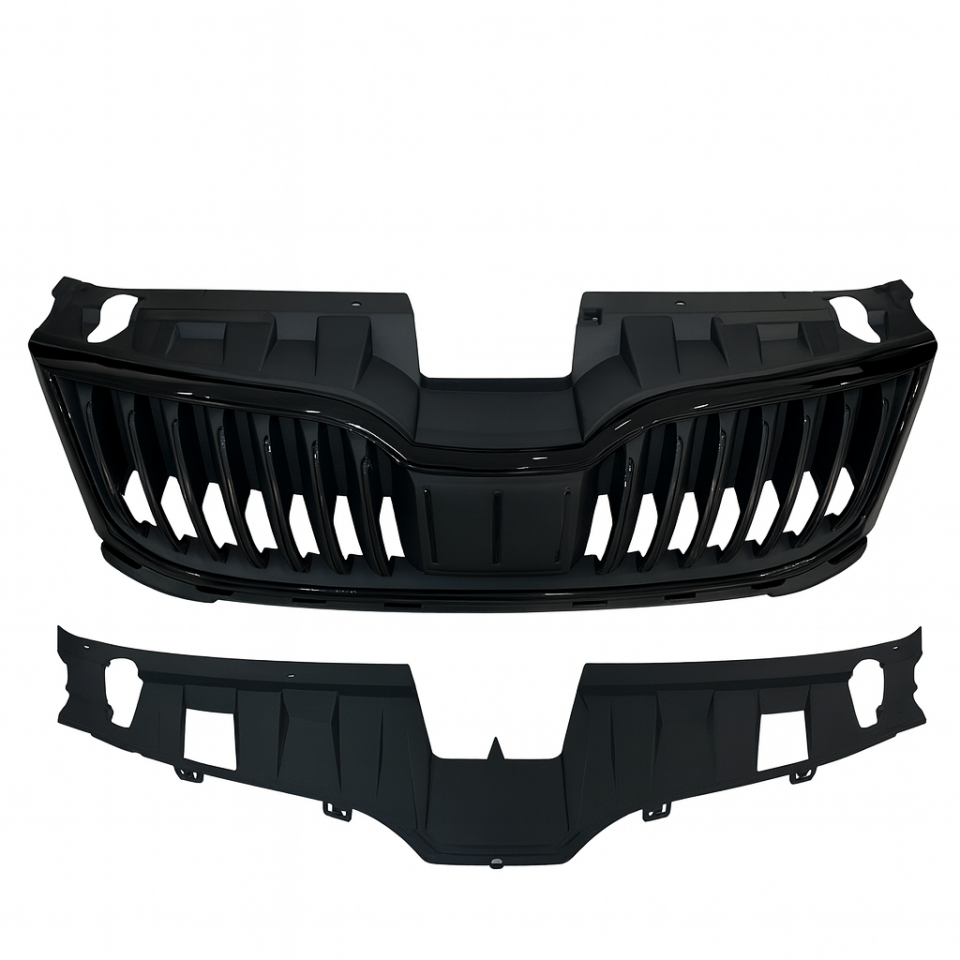 5E0853653C 041/5E0853761E 041 ÖN PANJUR PARLAK ÇERÇEVE ÜST PLASTİK BİRLİKTE PARLAK SİYAH KOMPLE OCTAVİA 2018-2021